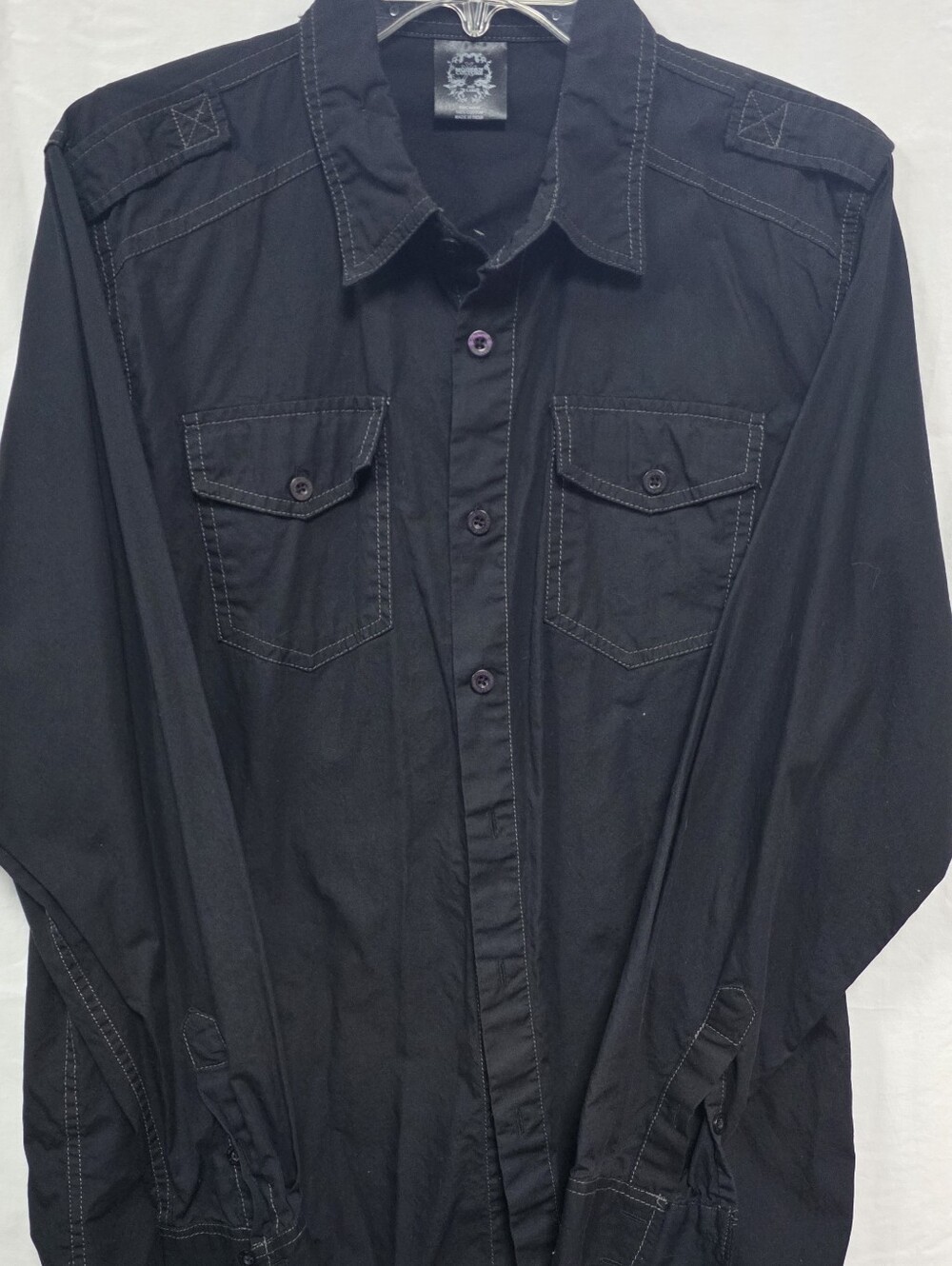 Men's Black Button-Up